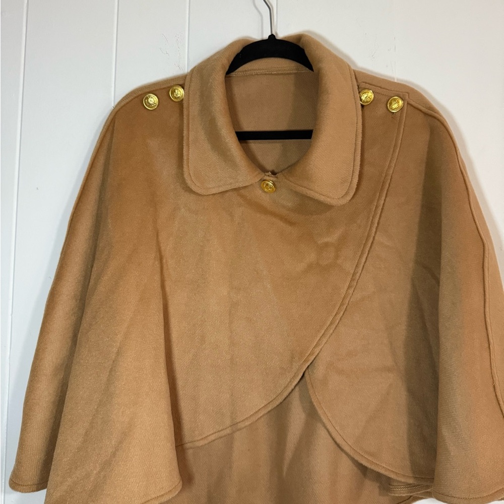 Elegant Tan Cape Coat